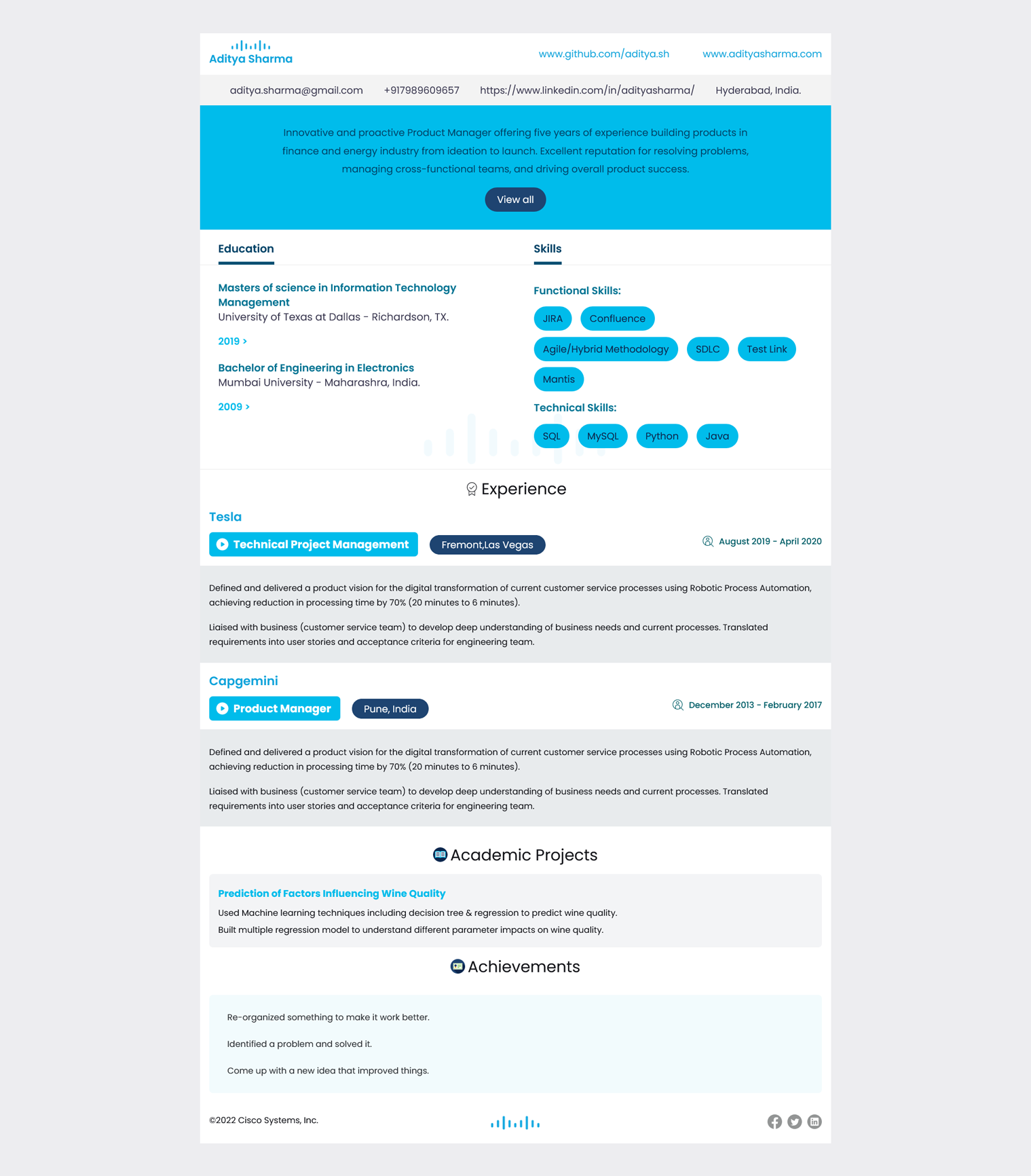 HiCounselor HiCounselor Cisco Sample Template