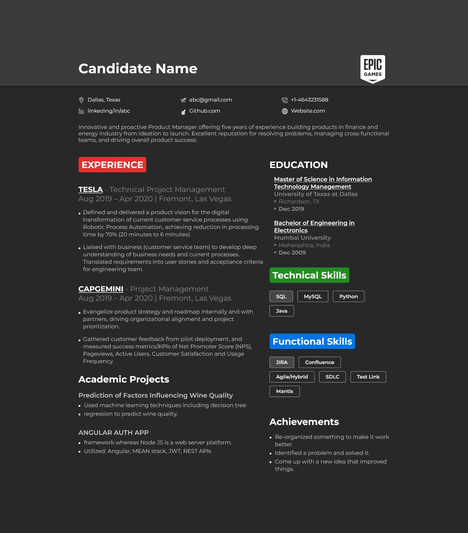 HiCounselor HiCounselor Epic Sample Template