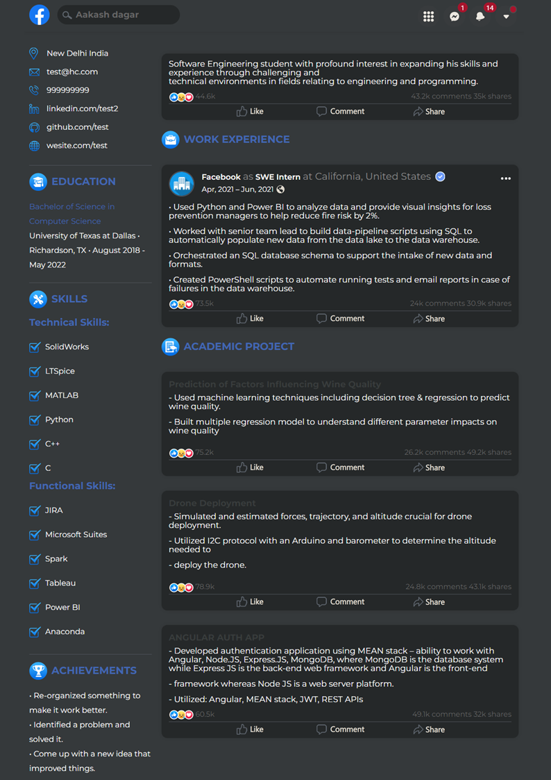 HiCounselor Facebook Dark Version Sample Template
