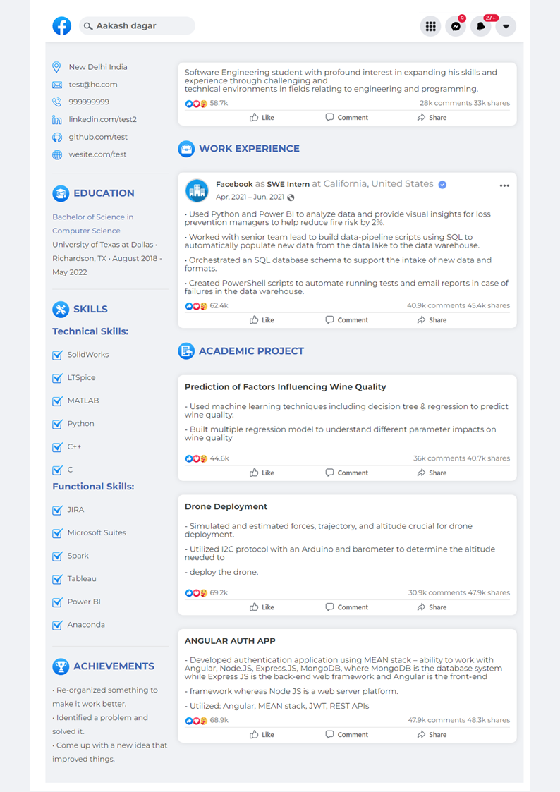 HiCounselor Facebook Sample Template