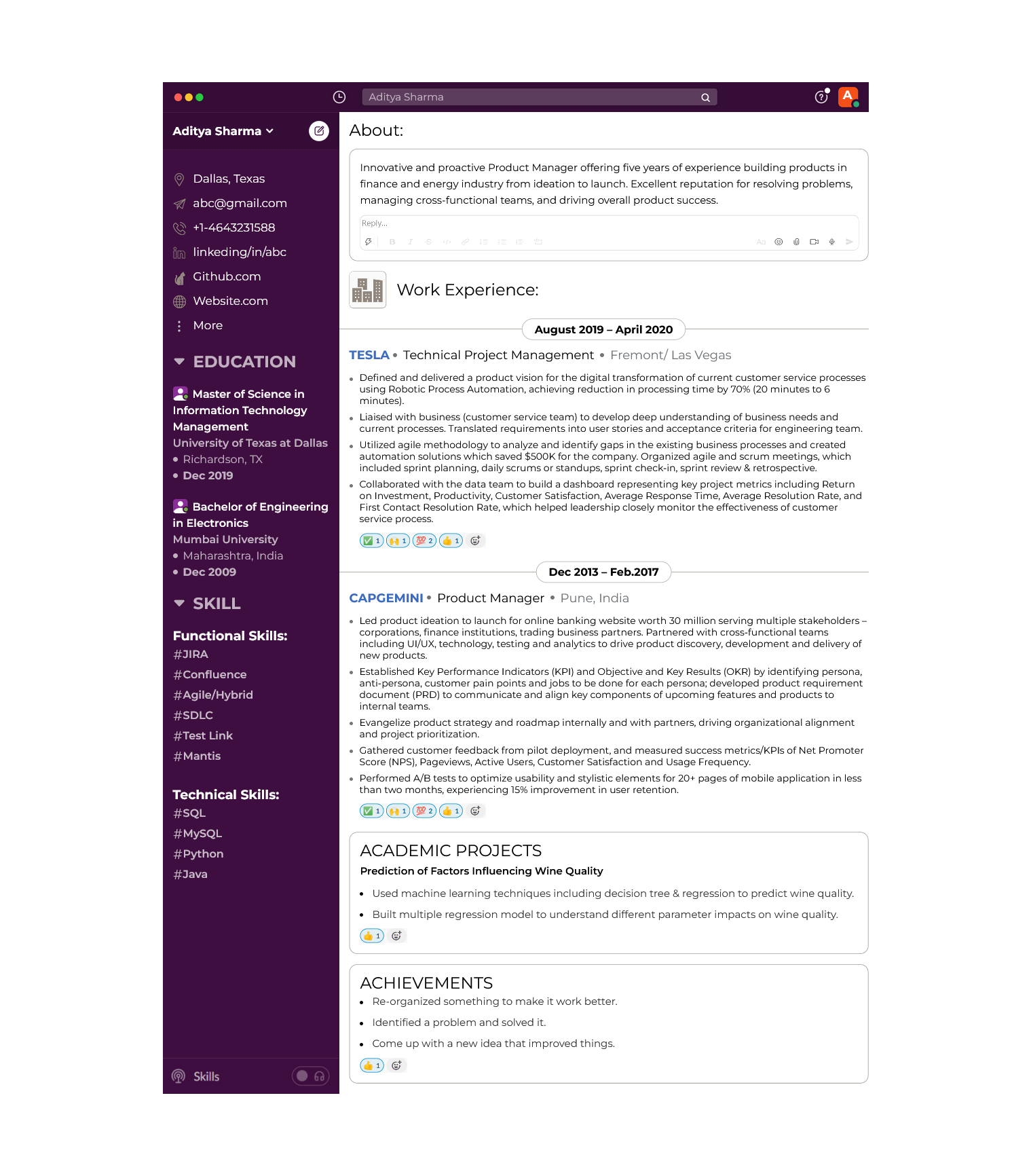HiCounselor HiCounselor Slack Sample Template