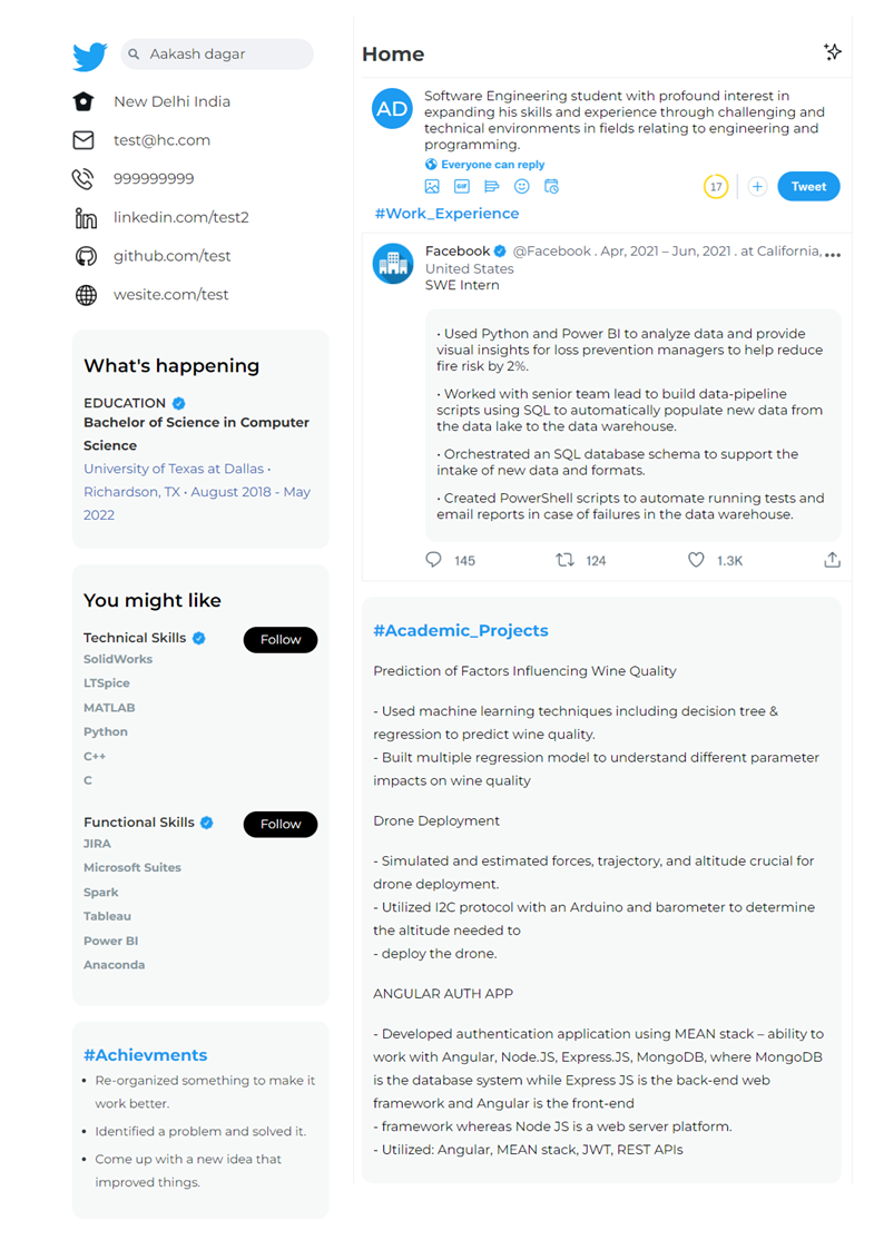HiCounselor Twitter Sample Template