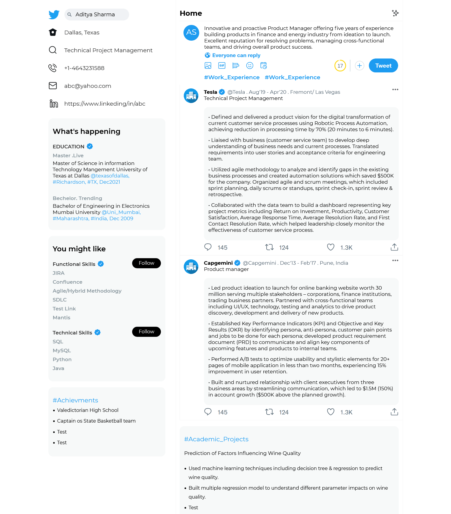HiCounselor HiCounselor Twitter Sample Template