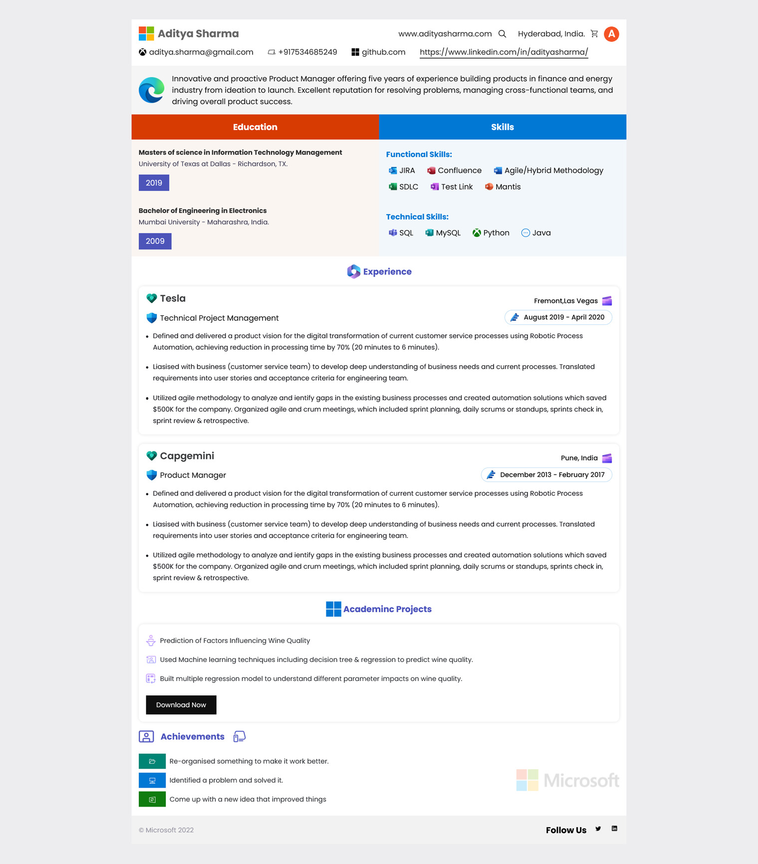 HiCounselor Microsoft Resume Template
