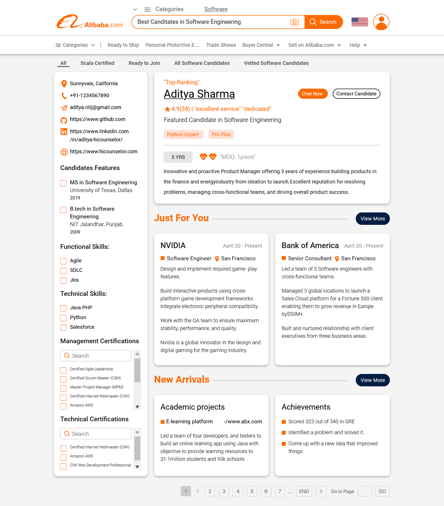 HiCounselor Alibaba Resume Template