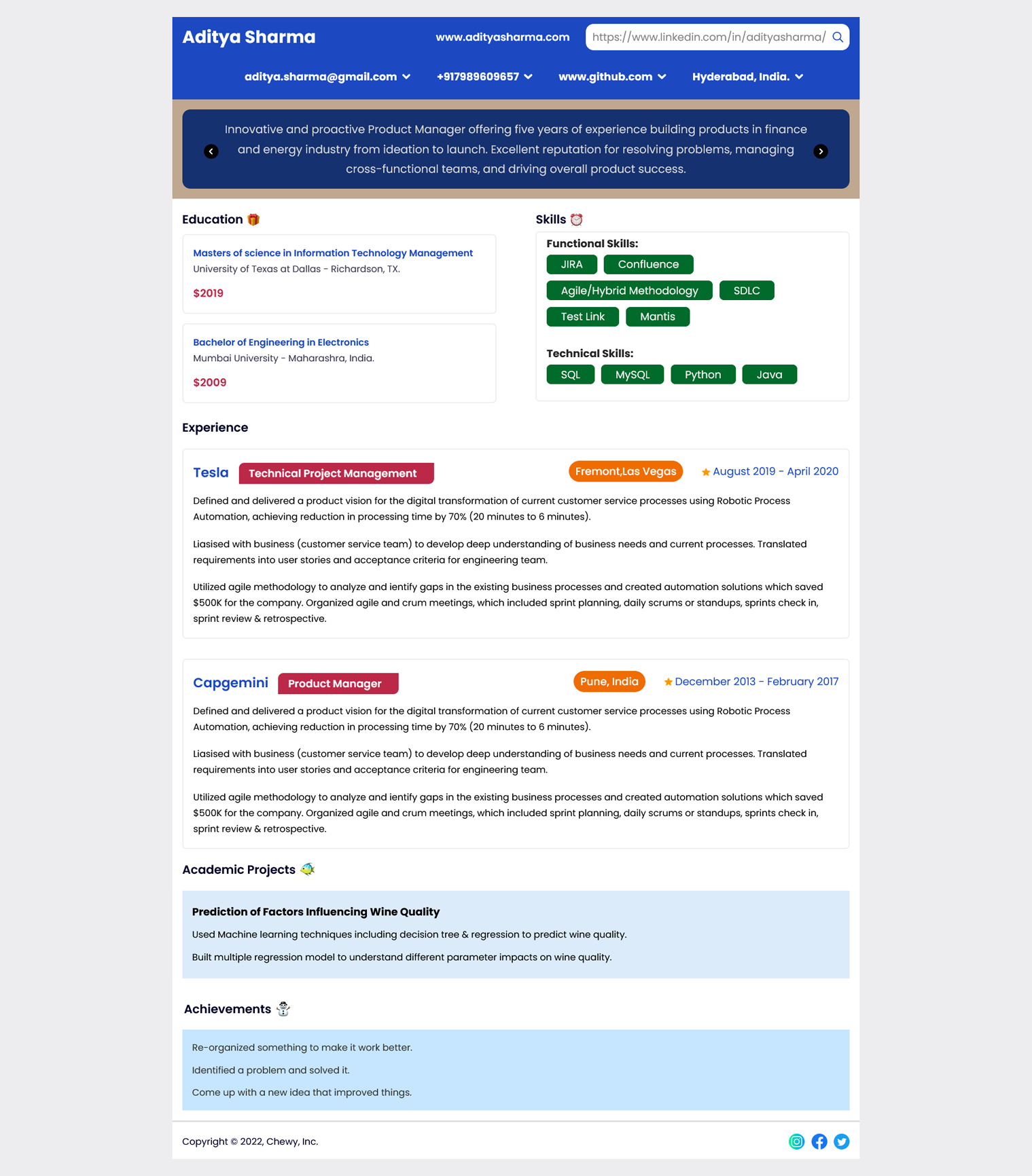 HiCounselor Chewy Resume Template