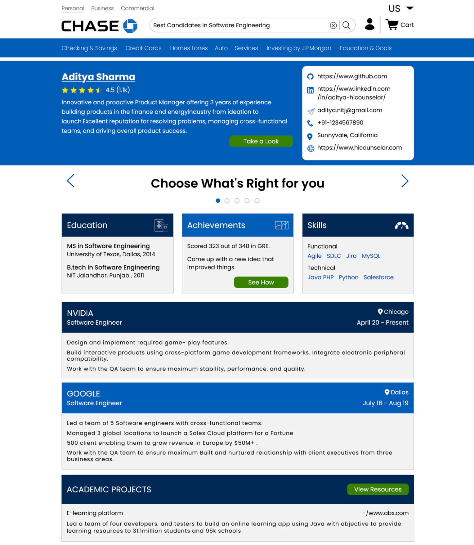HiCounselor Chase Resume Template